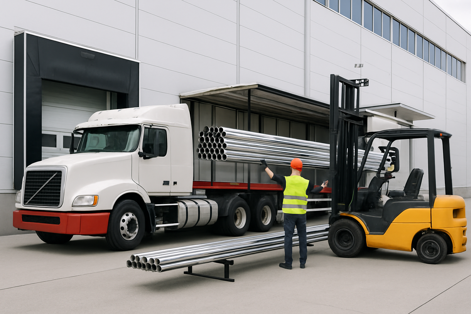 Loading dock with semi-truck