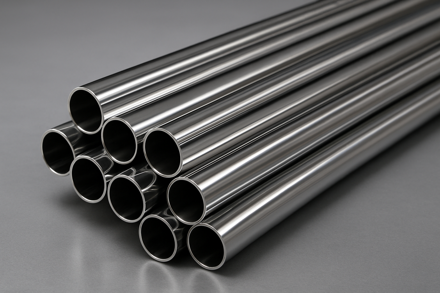 Polished stainless steel tubes